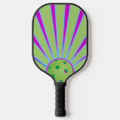 Groene en Paarse kleurrijke Sunshine Sunburst Pickleball Paddle (Voorkant)