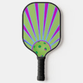 Groene en Paarse kleurrijke Sunshine Sunburst Pickleball Paddle (Achterkant)