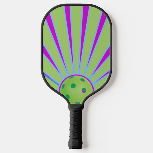 Groene en Paarse kleurrijke Sunshine Sunburst Pickleball Paddle (Achterkant)