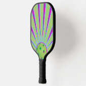 Groene en Paarse kleurrijke Sunshine Sunburst Pickleball Paddle (Links)