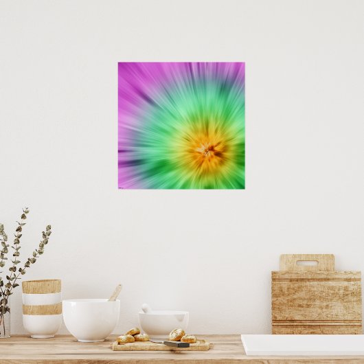 Groene en Paarse kleurstof Poster (Keuken)