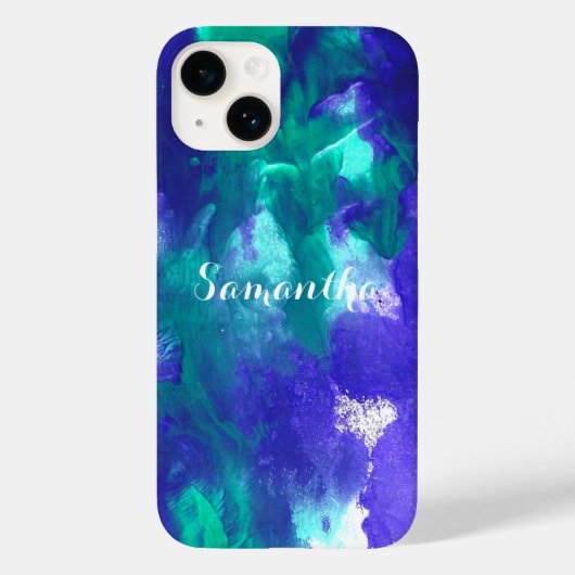 Groene en Paarse kunst Case-Mate iPhone Case (Achterkant)