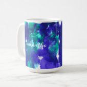 Groene en Paarse kunst Koffiemok (Voorkant links)