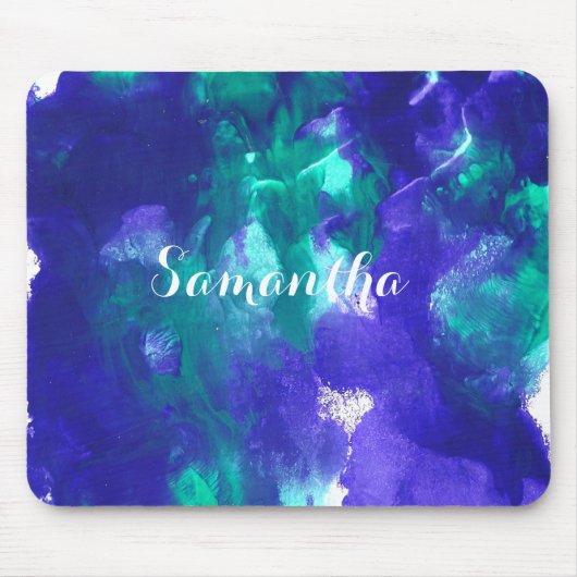 Groene en Paarse kunst Muismat (Voorkant)