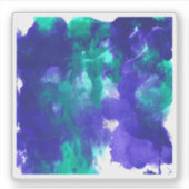 Groene en Paarse kunst Sticker (Voorkant)