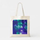 Groene en Paarse kunst Tote Bag (Achterkant)