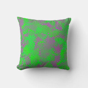 Groene en Paarse Leaf Pillow Kussen