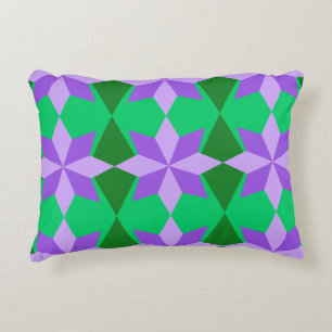 GROENE EN PAARSE MARDI GRAS STAR PATTERNEN ACCENT KUSSEN