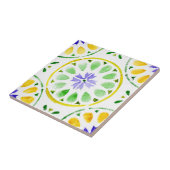 Groene en paarse Marokkaanse waterverf Tegeltje (Zijkant)