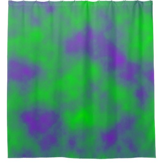 Groene en Paarse Misten Douchegordijn (Voorkant)