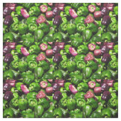 Groene en Paarse paprika's Stof (Swatch)