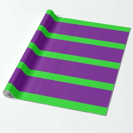 Groene en Paarse Pencil Stripes Cadeaupapier (Uitgerold)