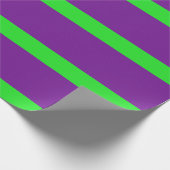 Groene en Paarse Pencil Stripes Cadeaupapier (Hoek)