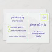 Groene en Paarse pickleball verjaardagsfeestje Kaart (Achterkant)