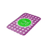 Groene en Paarse Polka Dot Monogram Badmat (Gekanteld)