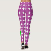 Groene en Paarse Polka Dot Monogram Leggings (Achterkant)