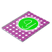 Groene en Paarse Polka Dot Monogram Notitieboek (Linkerzijde)