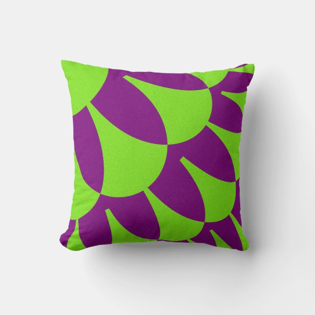Groene en Paarse schaaldieren Kussen (Voorkant)