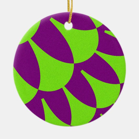 Groene en paarse schubben keramisch ornament (Voorkant)