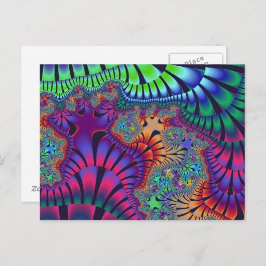 Groene en Paarse smelt Briefkaart (Voorkant / Achterkant)