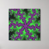 Groene en Paarse Snowflake Canvas Afdruk (Voorkant)