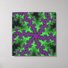 Groene en Paarse Snowflake Canvas Afdruk