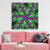 Groene en Paarse Snowflake Canvas Afdruk (Insitu (Woonkamer))