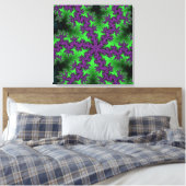 Groene en Paarse Snowflake Canvas Afdruk (Insitu (Slaapkamer))