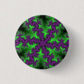 Groene en Paarse Snowflake Ronde Button 3,2 Cm (Voorkant)