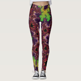 Groene en Paarse specerijen Leggings