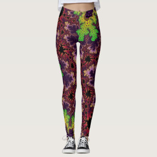 Groene en Paarse specerijen Leggings