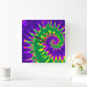 Groene en Paarse spiraalkleurige kleurstofklok Vierkante Klok (Huis)