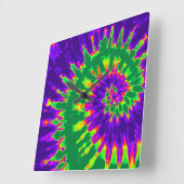 Groene en Paarse spiraalkleurige kleurstofklok Vierkante Klok (Hoek)