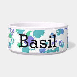 GROENE EN PAARSE SPLASHAREN Keramische Pet Bowl Voerbakje