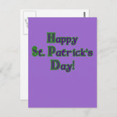 Groene en Paarse St. Patrick's Day shirten Briefkaart (Voorkant / Achterkant)