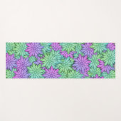 Groene en Paarse stenen bloemen Yogamat (Voorkant (horizontaal))