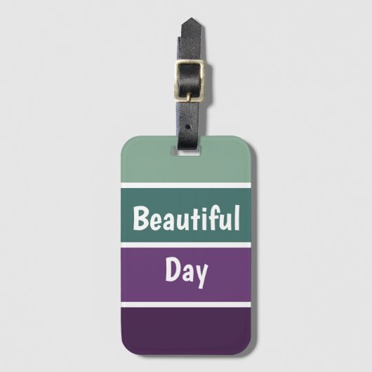 Groene en Paarse strepen Bagagelabel (Voorkant (verticaal))