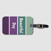 Groene en Paarse strepen Bagagelabel (Voorkant (horizontaal))