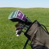 Groene en Paarse strepen Golfheadcover (Insitu)