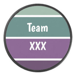 Groene en Paarse strepen Hockey Puck