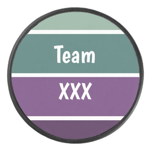 Groene en Paarse strepen Hockey Puck (Voorkant)