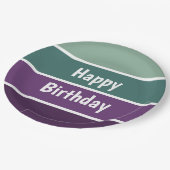Groene en Paarse strepen Papieren Bordje (Gekanteld)