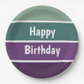 Groene en Paarse strepen Papieren Bordje (Voorkant)