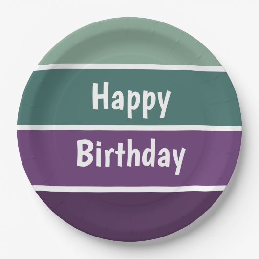 Groene en Paarse strepen Papieren Bordje (Voorkant)