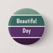 Groene en Paarse strepen Ronde Button 5,7 Cm (Voorkant)