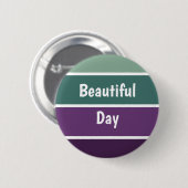 Groene en Paarse strepen Ronde Button 5,7 Cm (Voorkant /achterkant)