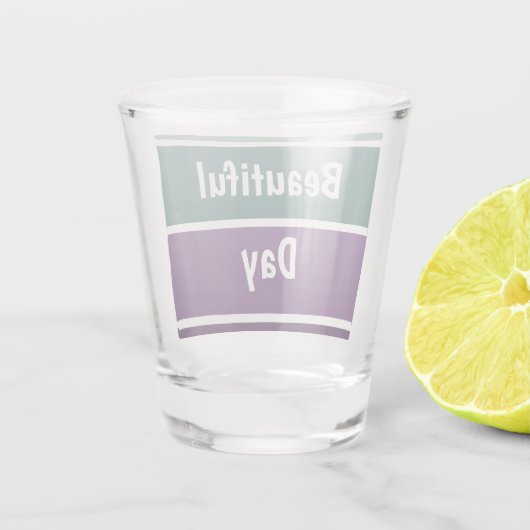 Groene en Paarse strepen Shot Glas (Achterkant)