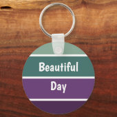 Groene en Paarse strepen Sleutelhanger (Voorkant)