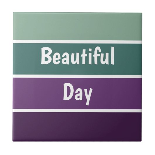 Groene en Paarse strepen Tegeltje (Voorkant)