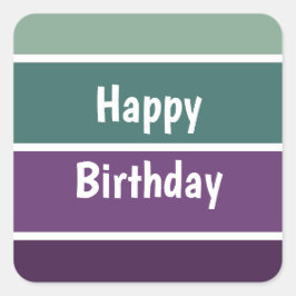 Groene en Paarse strepen Vierkante Sticker
